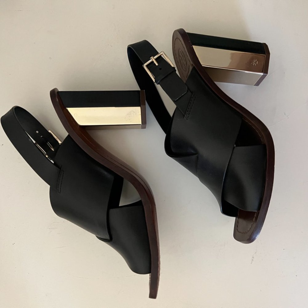Tory Burch Bleeker Heel, Black, Size 9M - Picture 2 of 7